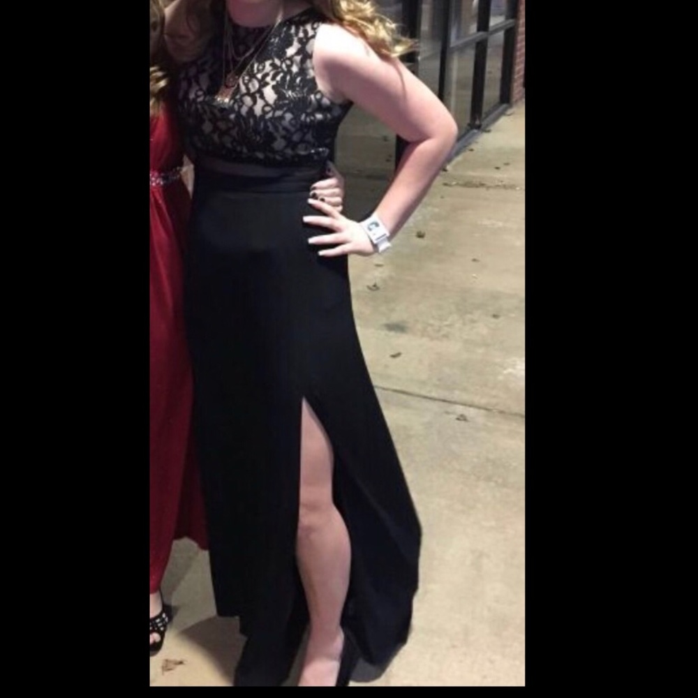 Black/creme homecoming dress